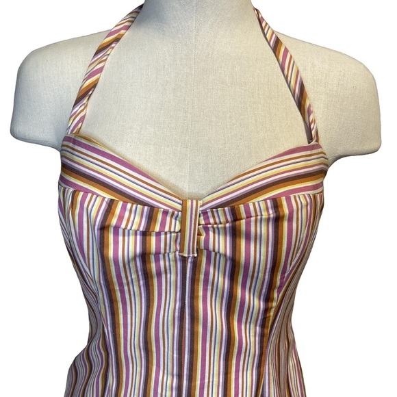 Laundry By Shelli Segal Striped Halter Sundress/Size 2 - Picture 3 of 8